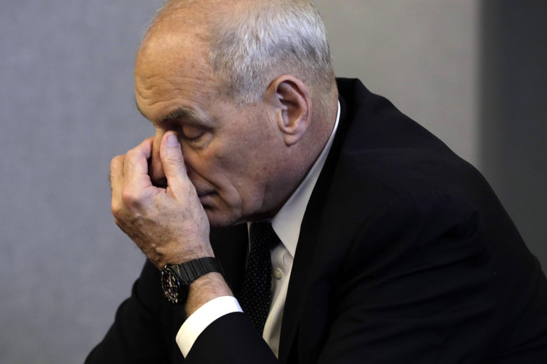 White House Chief of Staff John Kelly attends a 2018 Hurricane Briefing at the Federal Emergency Management Agency Headquarters (FEMA) on June 6, 2018 in Washington, D.C.